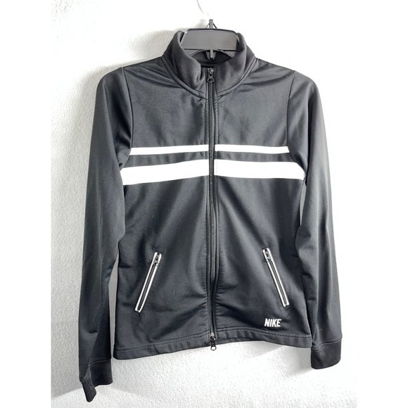 NIKE Black/White Zip Up‎ Athletic Jacket Kids Size XL - Picture 1 of 6